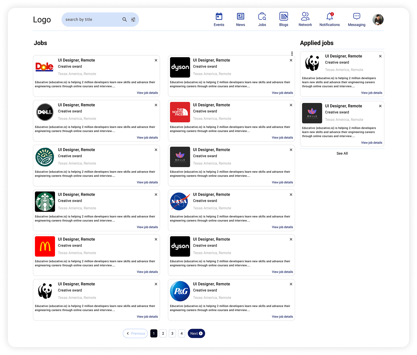 All Jobs Desktop Interface