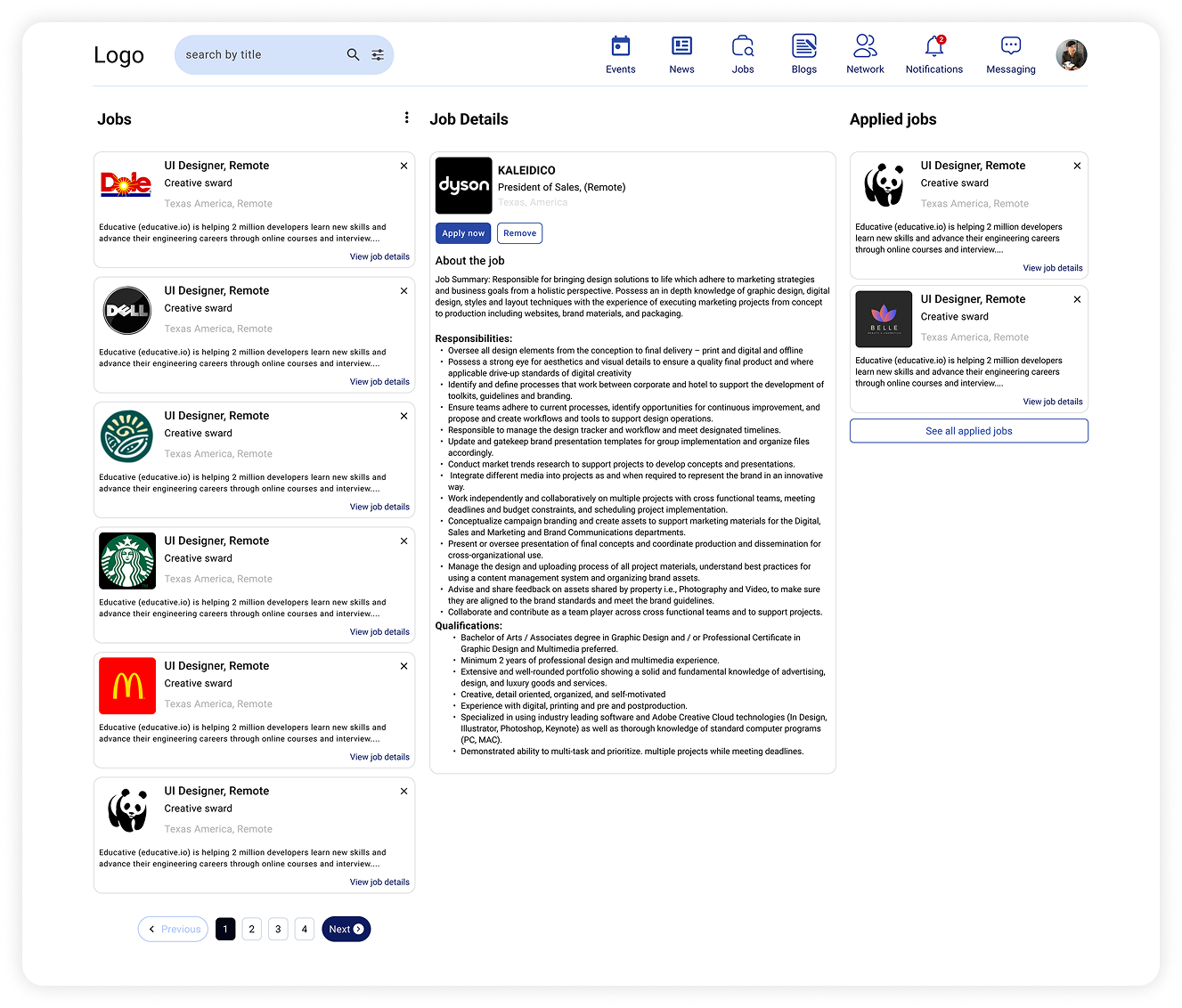 Job Details Desktop Interface