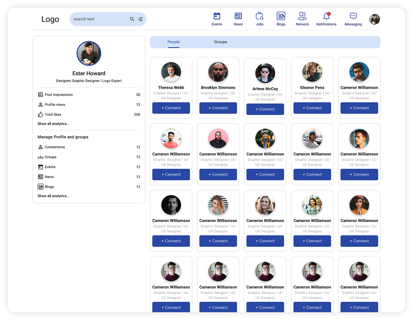 Alumni Network Desktop Interface