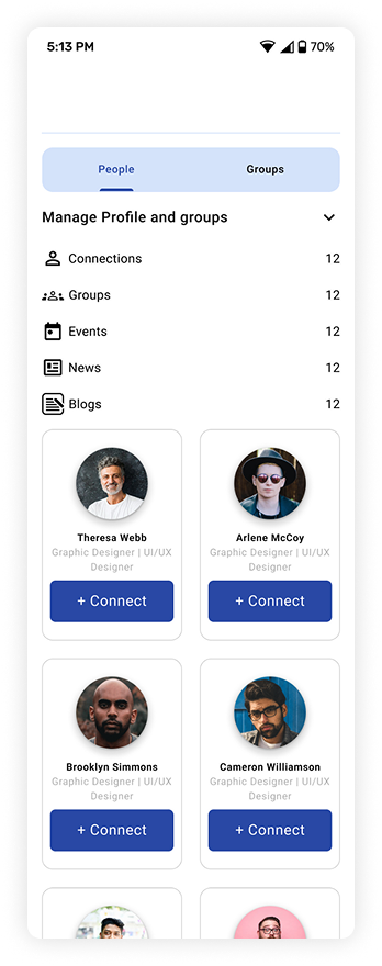Alumni Network Mobile Interface
